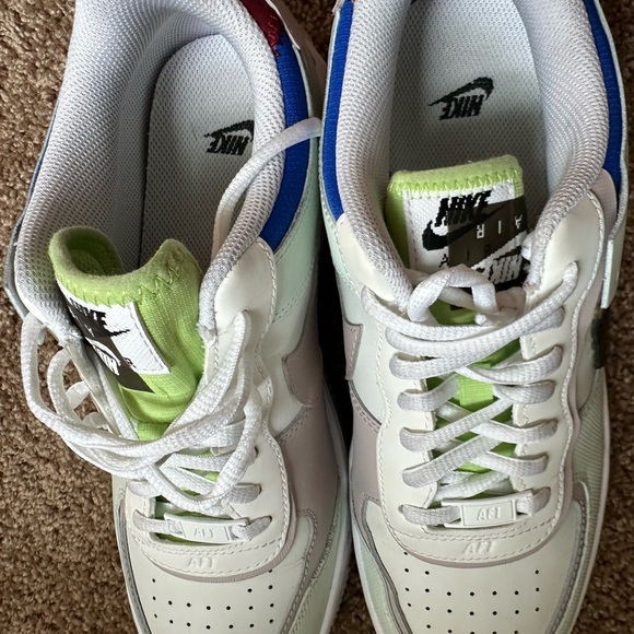 Sz 10.5 Nike Air Force 1 Shadow SE Pixel Swoosh - Barely Green W. Rare, Unique - Picture 12 of 14